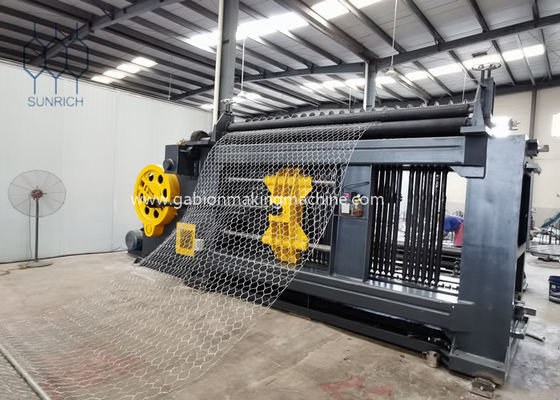 Custom Made 2m Weaving Width Gabion Machine To 66x80mm 2.0mm Steel Wire