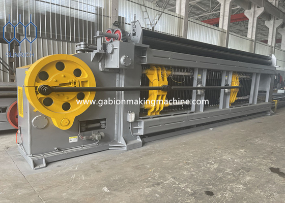 PLC điều khiển Máy lưới sợi sáu góc Máy lưới sợi Gabion Box với động cơ servo