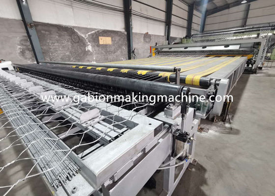 Hệ thống điều khiển PLC Tự động bọc cạnh máy Gabion Máy đóng gói cạnh xoắn đôi