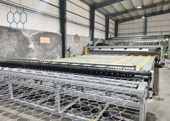 Dây chuyền sản xuất rọ đá Plc tự động 100x120mm cho tấm lưới rọ đá chiều rộng 4500 mm